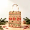 Sacolas de Presente de Natal Transfronteiriças, Sacolas de Papel Kraft Amarelo, Cartões de Boas Festas de Ano Novo, Sacolas de Embalagem para Lembranças de Véspera de Natal e Festival da Primavera, Vários Estilos