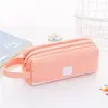 Estuche Creativo de Doble Capa Gran Capacidad para Estudiante de Primaria Bolsa de Papelería de Mano Simple Tela Oxford Estuche de Lápices con Doble Cremallera Venta al por Mayor