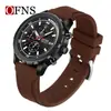 Reloj de Hombre Oufani Temu Clásico Tres Ojos Seis Manecillas Multifuncional de Cuarzo Pequeño Cronógrafo de Tres Manecillas Calendario Reloj Versátil
