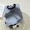 Camiseta Chaleco Estilo Coreano Sin Mangas Pantalones Cortos de Barra Para Niños y Niñas Cachorro de Dibujos Animados Ropa Infantil Color Sólido Combinación