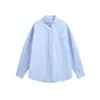 Ropa Vintage Yidao Otoño 2026 Nuevo Estilo Japonés Sencillo Color Sólido Holgado Casual Versátil Para Ir al Trabajo Cuello Campana Manga Larga Camisa