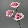 Rosas Artificiales de Doble Color de 3 Cabezas Transfronterizas para Decoración de Escena de Boda, Arreglos de Flores de Seda, Paquete Mixto a Granel