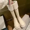Nuevos estilos de otoño e invierno: Botas de nieve forradas de felpa, con suela gruesa, de media pantorrilla, botas de montar altas hasta la rodilla, cálidas y elegantes para mujer, con tacones gruesos y diseño de caña alta.