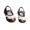 Sapatos de Princesa com Pérolas para Meninas 2025 Nova Coleção Primavera e Outono Estilo Pequena Fragrância Sapatos Rasos de Couro para Crianças Sapatos Macios com Solado para Bebês Meninas