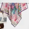 Pañuelo de seda vintage estilo chino para mujer, pañuelo cuadrado de 90 cm, fino para primavera y otoño, para viajes, protección solar, bufanda para el cuello, chal estilo mamá
