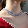 Venta Caliente Europea y Americana Sencilla Cadena de Tenis de Aleación de Fila Única Traje de Collar y Pulsera 3-5 mm Cadena de Tenis Versátil para Mujer