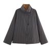 Comercio Exterior Transfronterizo Ropa de Mujer Otoño 2026 Estilo Europeo y Americano Cuello Alto de Botón Único Gabardina Reversible para Mujer B482708
