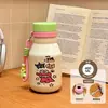 Nueva taza térmica de acero inoxidable 316, con un diseño creativo y artístico, perfecta para estudiantes, con un estilo de taza de leche portátil, lindo y adorable.
