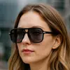 Óculos de Sol Casuais Tendência Estilo Coreano Moda Ponte Dupla Com Tachas Versátil Tendência Novos Óculos para Mulheres Óculos Europeus e Americanos