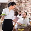 Delantal de Camarero con 3 Bolsillos, Delantal Corto Unisex de Cintura para Mesero, Ropa Duradera para Cocina y Restaurante, Diseño Fácil de Limpiar