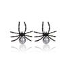 Pendientes de Halloween con diseño de araña de viento oscuro exagerados, estilo gótico punk, con perlas y personalidad, de estilo transfronterizo europeo y americano.