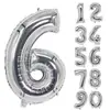 Versión Americana Transfronteriza 32 40 16 pulgadas Número Dorado Flotante Fina Lámina de Aluminio Globos Numéricos para Decoración de Fondo de Lugar
