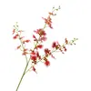 Orquídea Danzante Amarilla Boda Flor de Seda artificial Orquídea Wenxin Orquídea Mariposa Decoración del Hogar Flor Falsa Simulación 3 Horquillas Orquídea Danzante