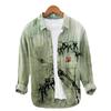 2024 Nueva Camisa Casual de Moda Más Vendida Hawaiana de Manga Larga con Hebilla para Hombre Moda Fuente Transfronteriza Fábrica