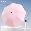 Sombrilla negra con protección UV manual, doble propósito para sol y lluvia, plegable, con impresión de logotipo