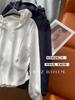 65% Algodón de Cáñamo Americano Casual Plisado Sudadera Camiseta de Manga Larga para Mujer Fitness Top Corto Otoño Temprano 2025
