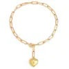 Moda Europea y Americana Hebilla de Metal Simple Cadena Corta para Clavícula Estilo Dulce y Fresco Transfronterizo Collar con Colgante de Corazón
