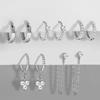 Cadena para Oreja con Circonita Microincrustada, Aretes de Hélice, Pendientes Extremadamente Simples y Elegantes, Juego de Cinco Piezas, Joyería para Oreja Transfronteriza Europea y Americana