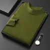 Suéter grueso de otoño e invierno para hombre, jersey de punto casual de cuello medio alto, suéter de moda para hombres jóvenes y de mediana edad