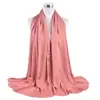 Primavera e Verão novo elegante versátil cor sólida plissado natural chiffon bico fechado lenço lenço lenço em estoque atacado transfronteiriço