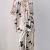 Nuevo Estilo Primavera y Verano 2026 Conjunto de Ropa para el Hogar de Manga Media, Pijama de Alta Gama, Pijama de Algodón y Seda para Mujer, Se Puede Usar Afuera