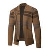 Outwear Masculino de Outono Novo Tricô Versátil Xadrez Contrastante Top Masculino Jaqueta Slim Pequena de Terno