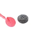Pelota de Limpieza T Cepillo para Lavar Ollas Cepillo de Cocina Cepillo de Bolas de Acero Descontaminación Antiadherente Aceite Cepillo de Mango Largo con Mango