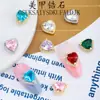Joyería para uñas color circón lujo súper destello gema diamante grande esmeralda gota de agua amor decoraciones de uñas venta al por mayor