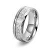 Joyería de Acero de Titanio Japonesa y Coreana Sección de Moda Patrón de Escarcha de Diamante Anillo para Hombre Simple Blanco Plateado Incrustado Joyería Europea y Americana