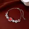 Pulseira com Pingente Redondo de Zircônia Super Brilhante Estilo Francês, Pulseira Exquisita de Luxo Leve de Alta Qualidade, Joia Feminina Fashion e Versátil
