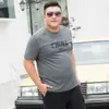 Camiseta de manga corta de algodón puro de corte holgado para hombre talla grande, talla extra grande para hombres con sobrepeso, top moderno