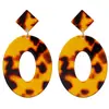 Pendientes geométricos calientes de moda simple europea y americana Amazon explosión acrílico placa de ácido acético pendientes de leopardo C