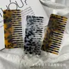 Peine Sencillo de Acetato Europeo y Americano Anti-Nudos Peine de Peluquería Estampado de Leopardo Antiestático Portátil Peine de Peluquería de Corona Alta