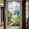 Nueva Pintura Colgante de Lujo Ligero Estilo Chino Pintura Decorativa Vertical para Porche Mural de Paisaje Pintura Colgante de Pared para Pasillo