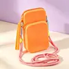 Bolsa de almacenamiento portátil para viajes al aire libre, riñonera para teléfono cruzada, monedero de silicona, tarjetero, organizador de auriculares y lápiz labial