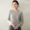 Suéter de Cachemira Suave y Cómodo de Otoño/Invierno para Mujer, Jersey de Cuello Redondo, Suéter de Punto con Trenzas, Suéter Grueso de Manga Larga, Capa Base Interior