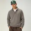 Sudadera Nueva de Otoño 2026 con Media Cremallera y Cuello Alto para Hombre, Top de Color Sólido, Corte Holgado, Hombros Caídos, Manga Larga para Hombre