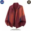 Chaqueta de alta calidad de la marca NASA, moderna, con cuello alto, bloques de color, para hombre, adecuada para primavera y otoño, abrigo informal deportivo de moda, corte holgado