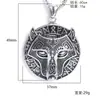 Collar colgante de acero de titanio para hombre con cabeza de lobo retro vikingo nórdico y runas, personalidad callejera, todo para combinar, joyería al por mayor