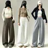 Pantalones de Chándal Gruesos de Estrella de Cinco Puntas Pantalones de Pierna Ancha para Mujer Otoño Invierno Caída Suave Pegajoso Adelgazantes Pierna Recta Perezosa Pantalones de Arroz Pegajoso