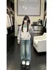 Conjunto de Otoño Temprano para Niñas 2026 Nuevo Estilo: Conjunto de Dos Piezas Súper Lindo para Niños Mayores - Conjunto de Top Falso de Dos Piezas y Jeans