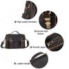 Bolso Cruzado para Hombre de Cuero Crazy Horse Bolso de Hombro Horizontal Retro de Gran Capacidad Bolso Multifuncional Simple Bolso Mensajero