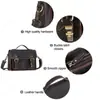 Bolso Cruzado de Cuero Crazy Horse Transfronterizo para Hombre y Mujer Bolso Cuadrado de Cartero de Moda Nuevo Bolso de Hombro Universal para Viajes de Hombres y Mujeres