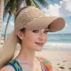Visera Deportiva para Exteriores Estilo Coreano de Primavera y Verano para Mujer, Sombrero de Sol Estudiante de Parte Superior Abierta, Sombrero de Sombrilla y Protección Solar
