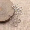 30x29mm 1,6g Prata Antiga Zakka Acessórios Retrô Pingente de Flor Vazada