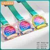 Medalla de Metal Colgante Personalizada Maratón Bádminton Niños Baloncesto Fútbol Juegos Medalla de Cristal Dorada