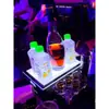 Luz LED Recargable de Barra Portavasos Iluminado Base Creativa Iluminada para Champagne KTV Soporte de Exhibición de Licores Estante Láser para Vino Portavasos