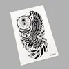 Pegatinas de tatuaje temporales para brazo de flores estilo oscuro en blanco y negro con diseños de mariposa, lobo, tigre, calavera y rosa, impermeables, de larga duración, pegatinas de tatuaje desechables