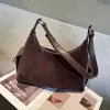 Bolso tote vintage bandolera de cuero genuino Shanxia Yousong para mujer, bolso de hombro de ante esmerilado de piel de vacuno de grano superior