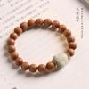 Pulsera Rosario de Sándalo Viejo de Montaña para Mujer Pulsera Mori de Madera Vintage Fragancia Oscura Flotante Círculo Único Múltiple Amantes
